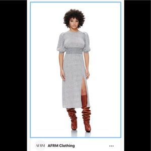 AFRM Luna Smocked mini leopard print dress